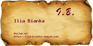 Ilia Bianka névjegykártya
